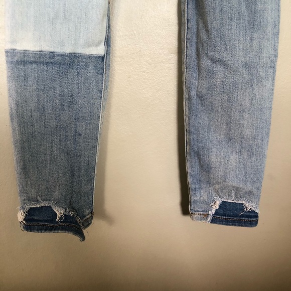 American Eagle Jeans Super Stretch X Destroyed Distressed Hi-Rise Patch Raw Hem - Picture 5 of 9